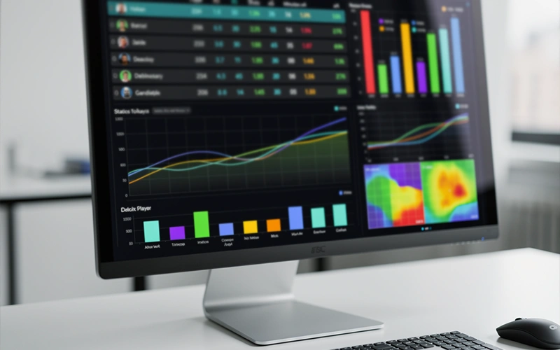 Écran affichant des données xG par joueur avec graphiques de performance