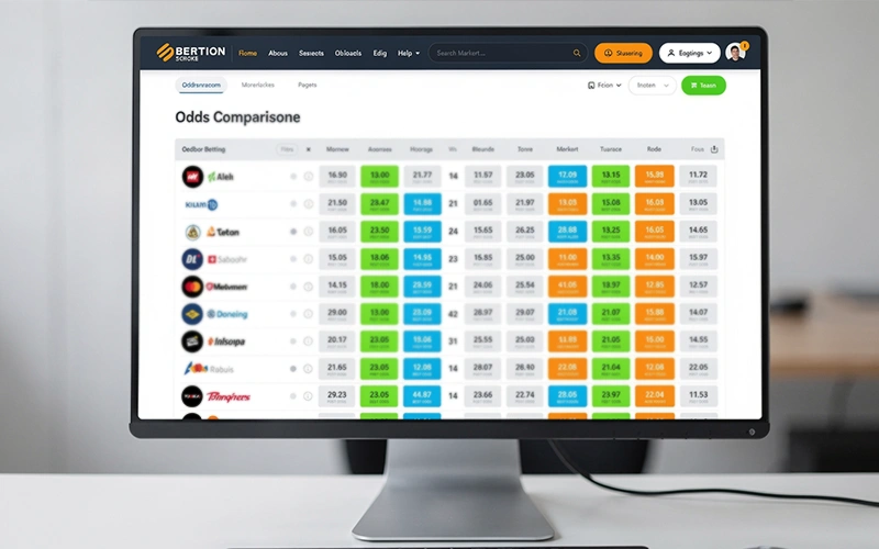 Interface d'un comparateur de cotes affichant différentes offres de bookmakers