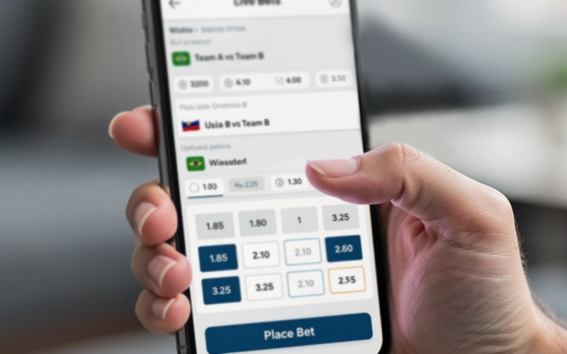 Smartphone affichant une application de paris sportifs