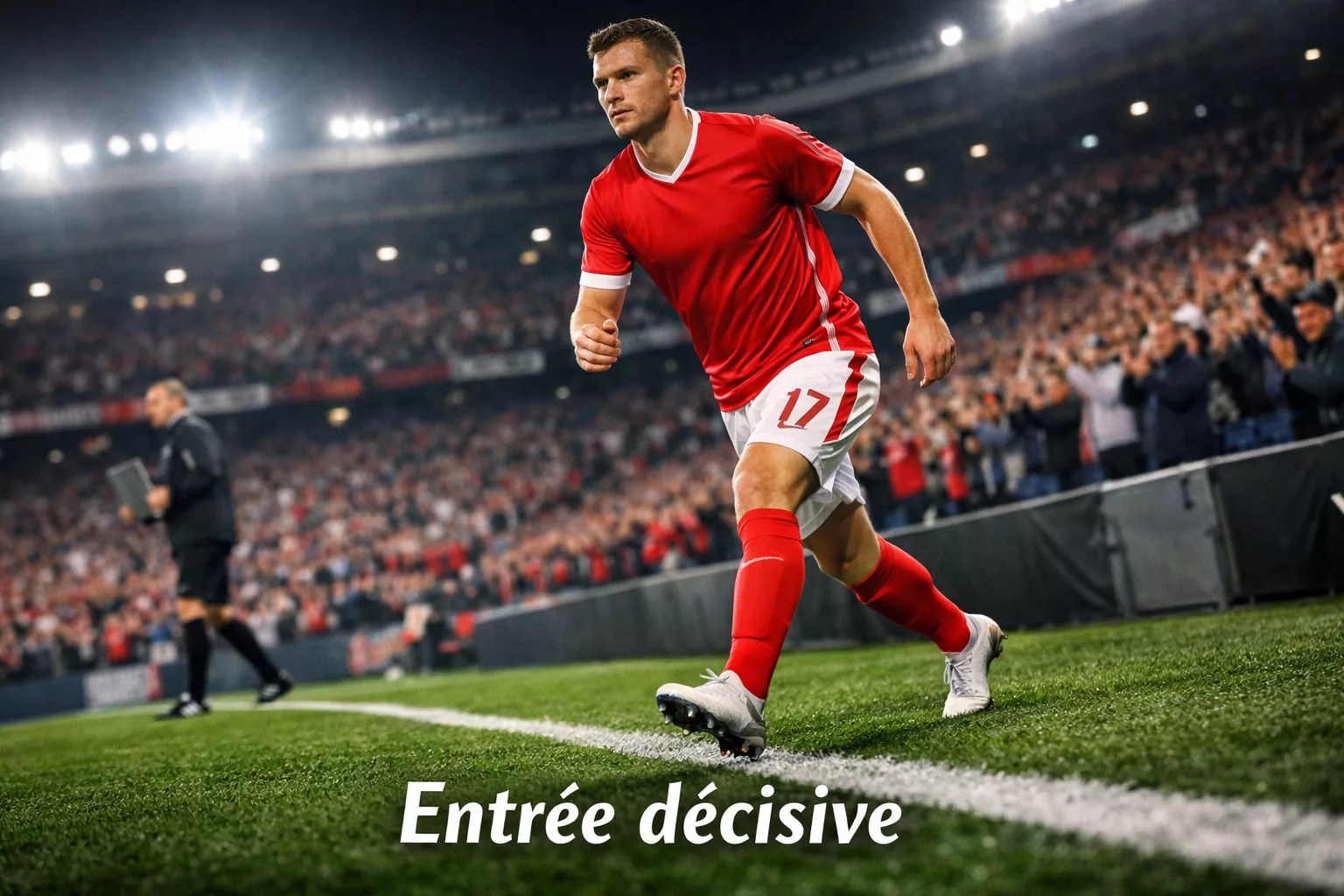 Remplaçant entrant en jeu sous les applaudissements du public
