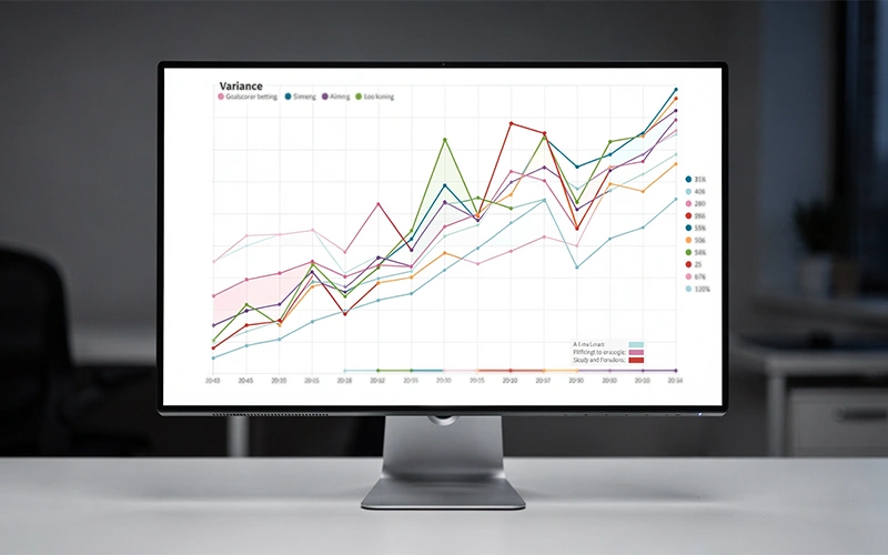 Graphique montrant la variance des résultats de paris sur les buteurs