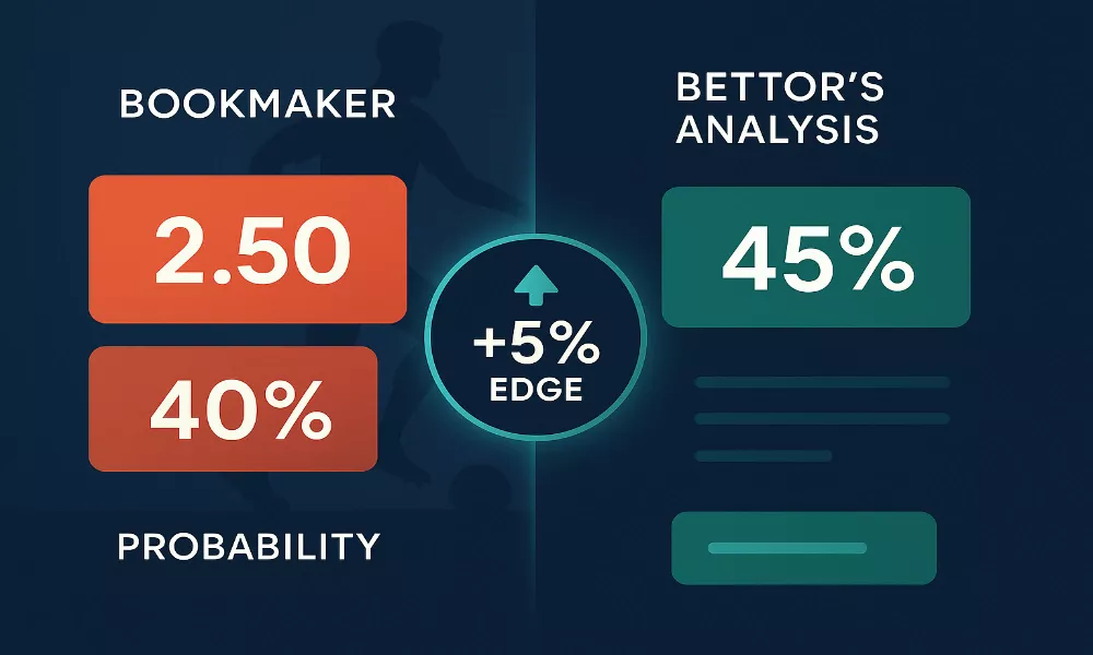 Concept de value bet - Comparaison entre probabilité réelle et probabilité implicite du bookmaker