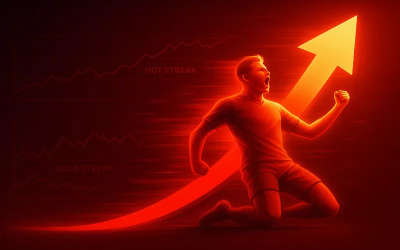 Illustration dynamique des tendances de performance et séries chaudes d'un buteur