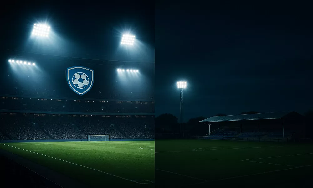 Représentation visuelle du contraste entre grandes équipes et outsiders en Ligue des Champions